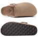 Comwarm Women's Suede Clogs With Adjustable Strap Cork Footbed Leather Mules Slippers Unisex Outdoor Comfortable Potato_vogvips.com