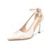 2025 Summer New Pointed-Toe Satin Ribbon Closed-Toe Sandals With Thin High Heels, Sexy White Women's Shoes_vogvips.com