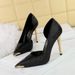 8626-1 European And American Banquet National Style Women's High Thin Heels Shallow Mouth Side Hollow Satin Metal_vogvips.com