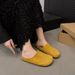 Spring And Summer Retro Slippers Women's Casual Low Heel Flats With Skirt Half Slippers_vogvips.com