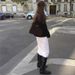 Women's Shoes Boots Small Gold Buckle Long Boots Women's Korean Version Of High Top Knight Boots Not Above The Knee Straight Niche Fashion Boots_vogvips.com