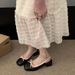 Square Toe Shallow Mouth Backle Mary Jane Sandal For Women With Bowknot, Single Shoe, 2023 Summer New Sweet Low_vogvips.com