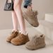 Tire Thick Soled Snow Boots For Women In Winter With Plush Fur Shoes For Women, Warm And Internally Raised Snow Cotton Shoes_vogvips.com