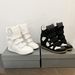 Women's Color Block Height Increasing Sneakers Velcro Closure Thick Soled Casual Shoes Versatile Spring_vogvips.com