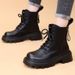 2025 New Women's Martin Autumn Winter Cotton Shoes British Style Fashion Versatile Fleece Lined Thick Sole Short Boots_vogvips.com