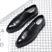 Men's Brogue British Business Formal Wedding Groom Height Increasing Leather Shoes Youth Carved Pointed Toe Lace-up_vogvips.com