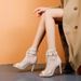 Cross-Border Plus Size European And American Fashion New Fish Mouth Hollow Mesh Cross Lace Buckle Sexy High Heel Dance_vogvips.com