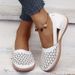 Summer Large Casual Clog Shoes And Style Wedge Hollow Out Solid Color Low Heel Sandals For Women,_vogvips.com