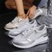 Large Size Women's Casual Sports Shoes Thick Sole Lace-Up Fashion Single Shoe Synthetic Upper_vogvips.com