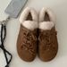 2025 Winter New Versatile Retro Flat Sole Furry With Bowknot Casual Style Two-Way Cotton Shoes For Women_vogvips.com