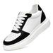 Men's Shoes Inner Height Increase Sports And Leisure Shoes, Small White Shoes, Low-top Cowhide Surface Thick-soled Running Sports Board Shoes_vogvips.com