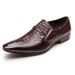 Aofu Industry 4008 Crocodile Pattern Men's European Edition Business Pointed One Step Footwear Leather Shoes_vogvips.com