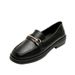 White Loafers For Women 2023 Spring British Style Soft Leather Work Shoes With Thick Heels And Large Size_vogvips.com