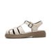 Leather Casual 2025 Summer New Woven Soft Closed Toe Thick Sole Retro Flat Roman Sandals For Women_vogvips.com