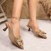 European American Style Plus-size Bow-tie Pointed-toe Open-back Sandals Women, French-style Elegant Stiletto High Heels_vogvips.com