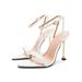 Women’s Shoes Spring And Summer New Ultra High Heel Metal Electroplating Heel Pointed Cross Strap Roman Sandals_vogvips.com