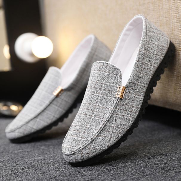 Men’s Shoes Men's Autumn Breathable Canvas Shoes Versatile Moccasins Men's Casual Shoes Korean Style Trendy Slip On Lazy Shoes_vogvips.com