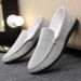 Men’s Shoes Men's Autumn Breathable Canvas Shoes Versatile Moccasins Men's Casual Shoes Korean Style Trendy Slip On Lazy Shoes_vogvips.com