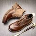 European Warm Series Men's Martin Autumn Winter British Style Mid-Calf Motorcycle Work Round Toe Outdoor Shoes Fashion Genuine Leather Short_vogvips.com