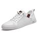 Men's Casual Board Shoes Small Size Lace-up-free Leather Board Shoes Hollow Hole White Shoes_vogvips.com