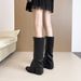 Women's Shoes White Chunky Heeled Knee High Boots, New Style, High Heel, Pointed Toe, Slouch, Riding Boots, Over The Knee._vogvips.com