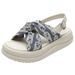 Chinese-style Printed Platform Sandals Women's Summer New Open-toed Small Fragrant Roman Outer Wear Beach Shoes, National Style Cool Slippers_vogvips.com