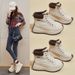 2025 Winter High-top Fleece-lined Dad New Korean Version Ins Style Women's Student Height-increasing Casual Shoes Warm_vogvips.com