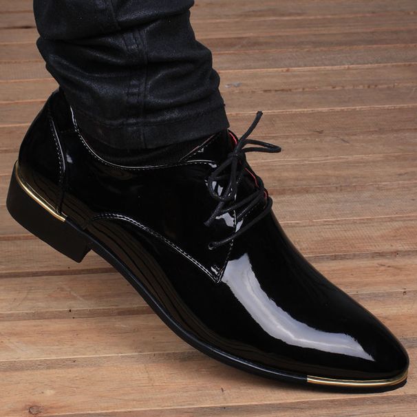 Pointed Leather Korean Version Versatile Business Shiny Face British Breathable Casual Plus Size Wedding With A Height_vogvips.com