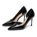 MTX 966-A5 Korea Style Fairy Wid Patet Leather High Heels 2026 Sprig New Solid Color Poited Toe Stiletto Shoes For_vogvips.com