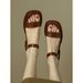 Hong Kong Retro Simple One-strap Genuine Leather Roman Sandals For Women, Summer Flat Soft Thick-soled Beach Open-toe_vogvips.com