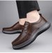 Casual Leather Shoes Men's Large Size Leather Round Head Lace-up Soft Sole Soft Surface Work Men's Shoes_vogvips.com