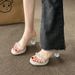 Transparent Rhinestone High-heeled Women, Summer Fashion New Style, Waterproof Platform, Chunky Heel, Suitable For_vogvips.com