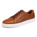 First Layer Cowhide Men's Shoes Breathable Little White Shoes Men's Plaid White Board Shoes Casual_vogvips.com