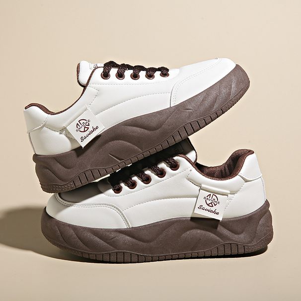 Little White Shoes Student Height Increase Sports Board Shoes Tide Casual Shoes Street Bread Shoes_vogvips.com