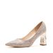 2026 Spring And Autumn New Style Pointed Toe High Heels For Women, Chunky Heel, Sequined, Fashionable, Versatile Shallow_vogvips.com