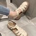 Women's Summer 2026 Closed-Toe Sandals, Thick-Soled Retro French Woven Soft-Soled Flat Roman Sandals For Women_vogvips.com
