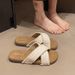 2025 Summer New Style One-Strap Cross Breathable Outdoor Open-Toe Vacation Lazy Beach Slippers_vogvips.com
