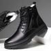 European Warm Series Winter Genuine Leather Warm Martin Wool Trendy Fleece Lined Single Boots Men's Shoes Soft Stylish_vogvips.com