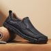 Large-Sized Casual Men's Leather Shoes, Trendy Soft-Soled Casual Shoes, Shoe Covers, Genuine Leather Outdoor Large-Sized_vogvips.com