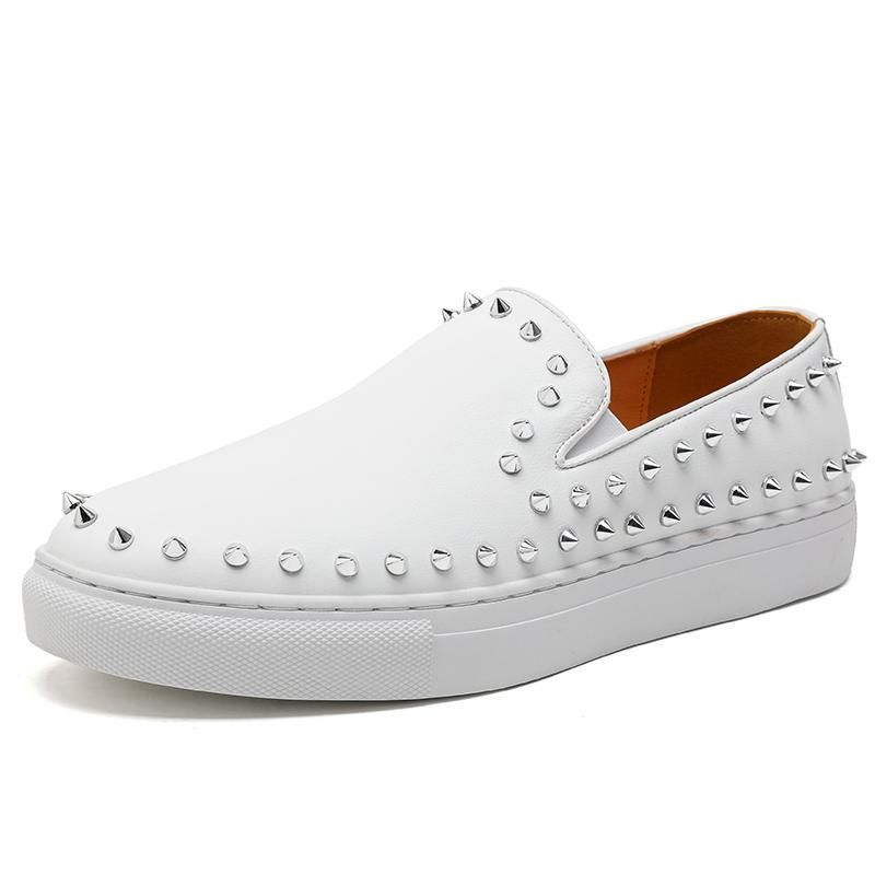 Fashion New Luxury Men's White Black Slip On Monk Strap Leisure Shoes Loafers Male Comfortable Sneakers Tenis Masculino Zapatos Hombre_vogvips.com