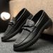 Advanced Casual Black British Style Men's Formal Leather Shoes, Waterproof And High-end Sports Round Toe Anti Slip, New_vogvips.com