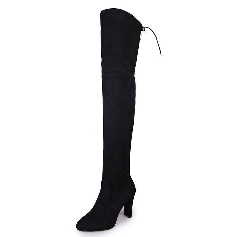 Pointed Toe High Over-the-Knee For Women 2023 Autumn Winter New Fashion Chunky Heel Riding Boots_vogvips.com
