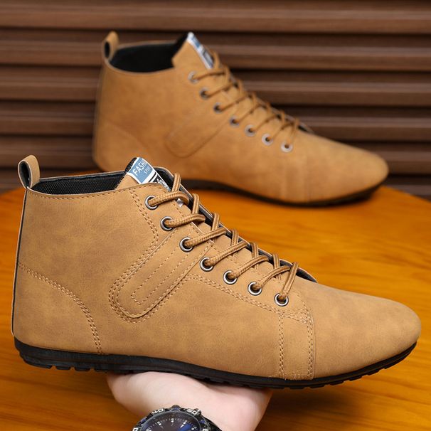 Men's Autumn New British Style High-top Boots Lightweight Casual Shoes Trendy Loafers For Men_vogvips.com