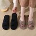 Popular Corduroy Cross-Strap Cotton Slippers For Autumn Indoor Home Use, Warm Slippers For Women_vogvips.com