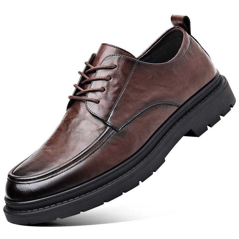 Leather Formal Wear 2026 Spring/summer New Business British Style Soft Soled Breathable Hollow Men's Casual Shoes_vogvips.com