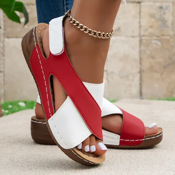 Women's Soft Heels Women Peep Toe Lightweight Wedges Heeled Shoes Woman Footwear Summer Sandals_vogvips.com