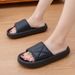 Men's Thick-Soled Slip-On Slippers, Women's Summer Outer Wear Slippers, Home Soft-Soled Couples' Coconut Casual Velcro Wide-Foot Beach Bread Slippers_vogvips.com