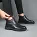 Winter Cotton Thickened British Formal Wool Integrated Men's Shoes, Leather Warm Snow Boots For Men_vogvips.com