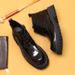 Men's leather zipper patent leather shiny British ankle boots pointed platform boots for men_vogvips.com