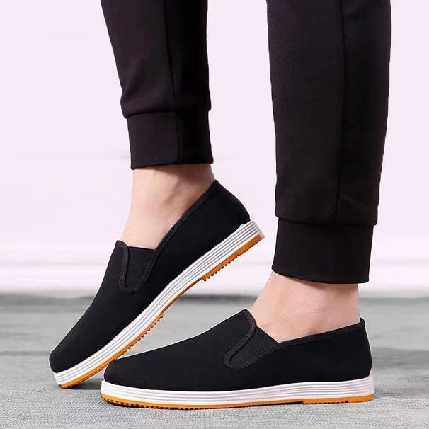 Men's Old Beijing Black Cloth Slip-On Shoes Soft Soled Comfortable Lightweight Versatile Work Shoes for Middle-Aged And Elderly_vogvips.com